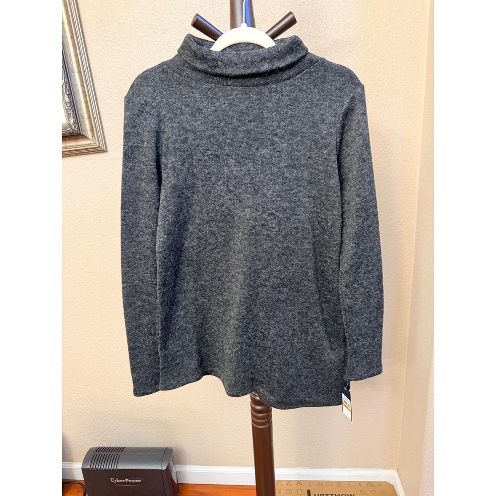 Rachel Rachel Roy Charcoal Gray Turtleneck High-Low Knit Sweater Small NWT